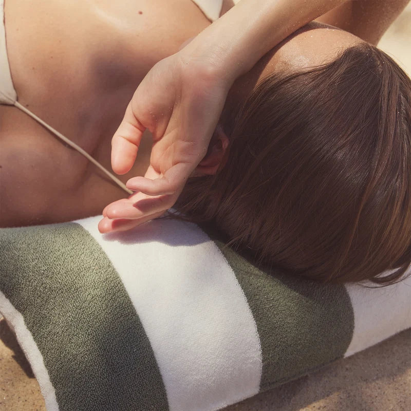 Sunnylife Beach Pillow - Olive Stripe