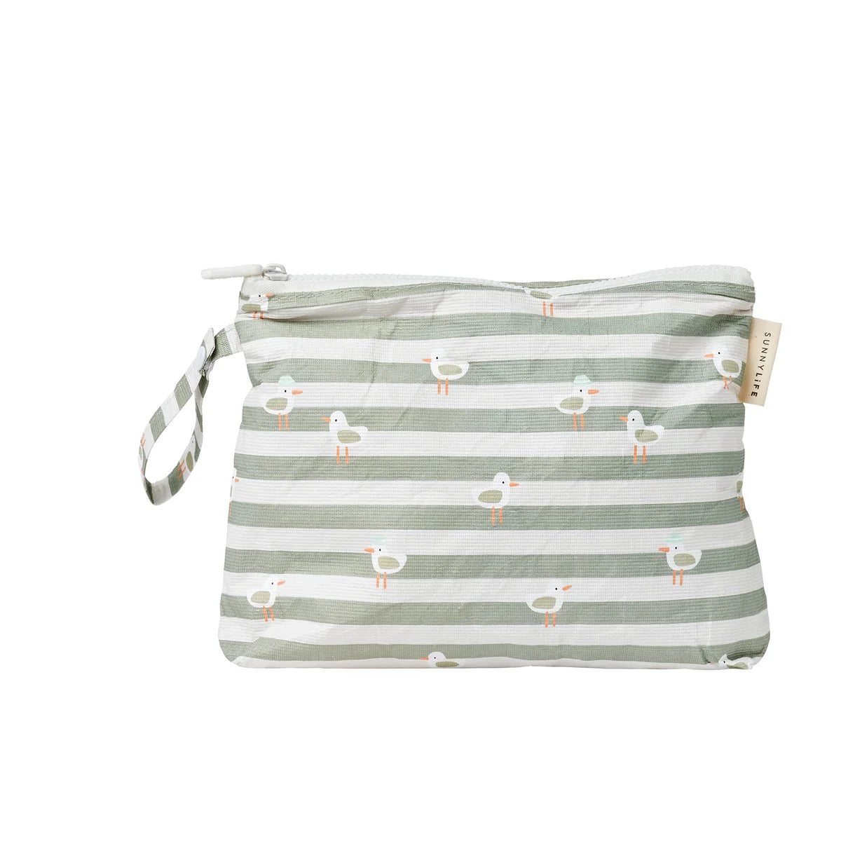 Sunnylife Kids Wet Bag - Sammy the Seagull - Green Stripe