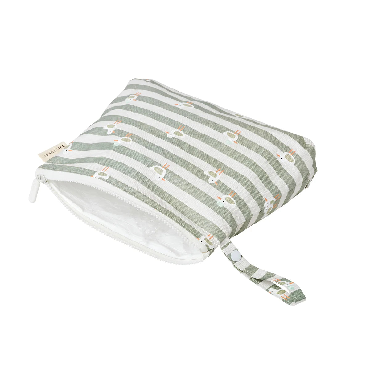 Sunnylife Kids Wet Bag - Sammy the Seagull - Green Stripe