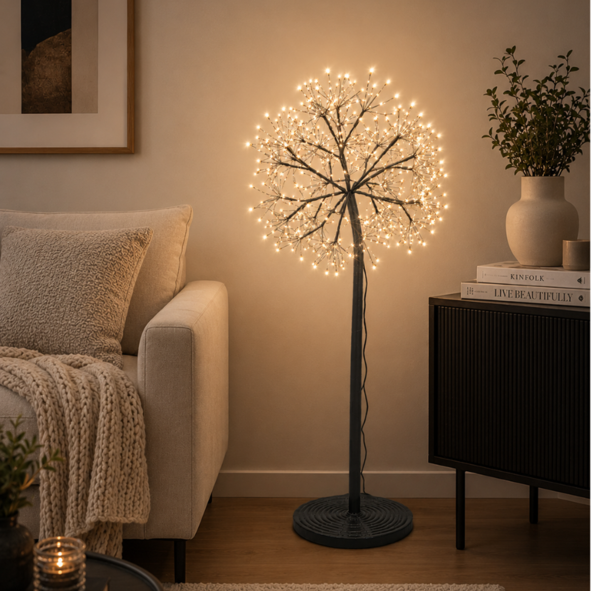 Black 70cm Dandelion Tree