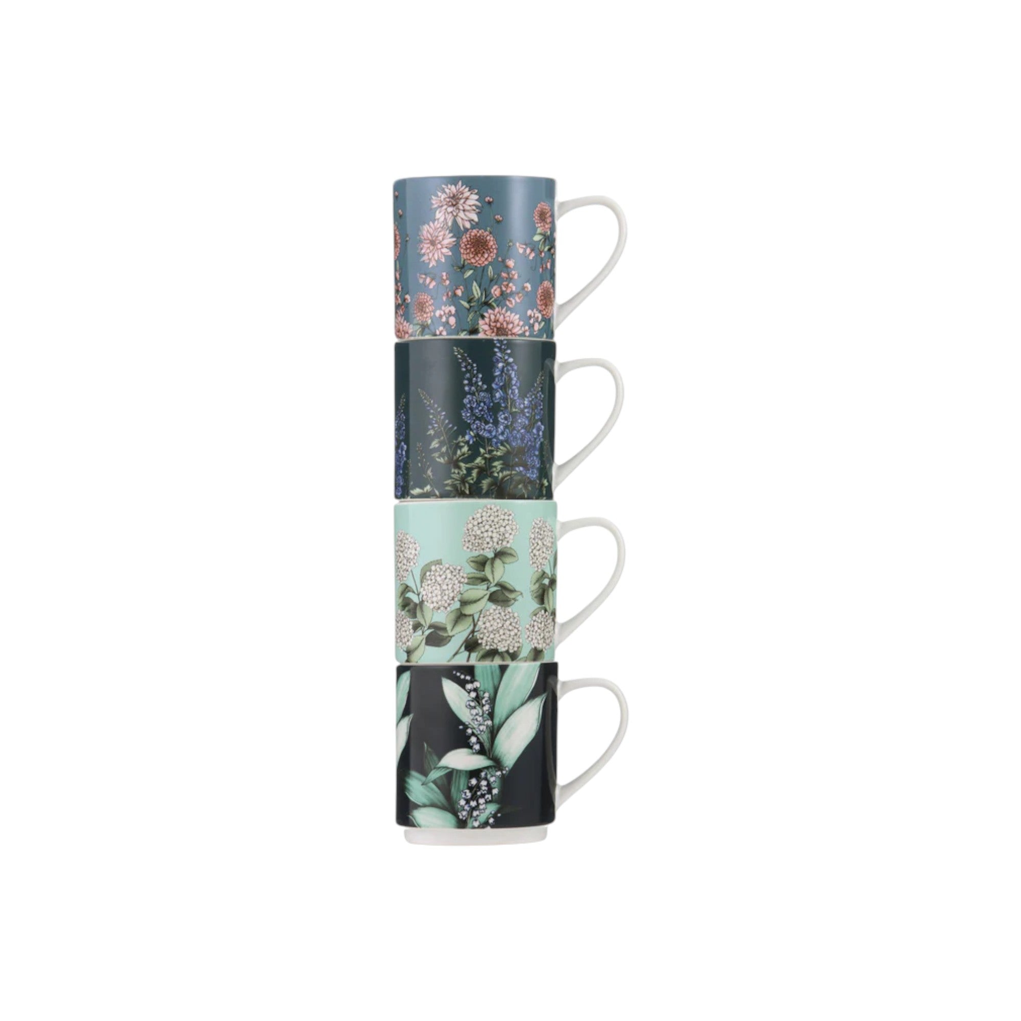 Secret Garden Blue Stackable 4Pk Mug