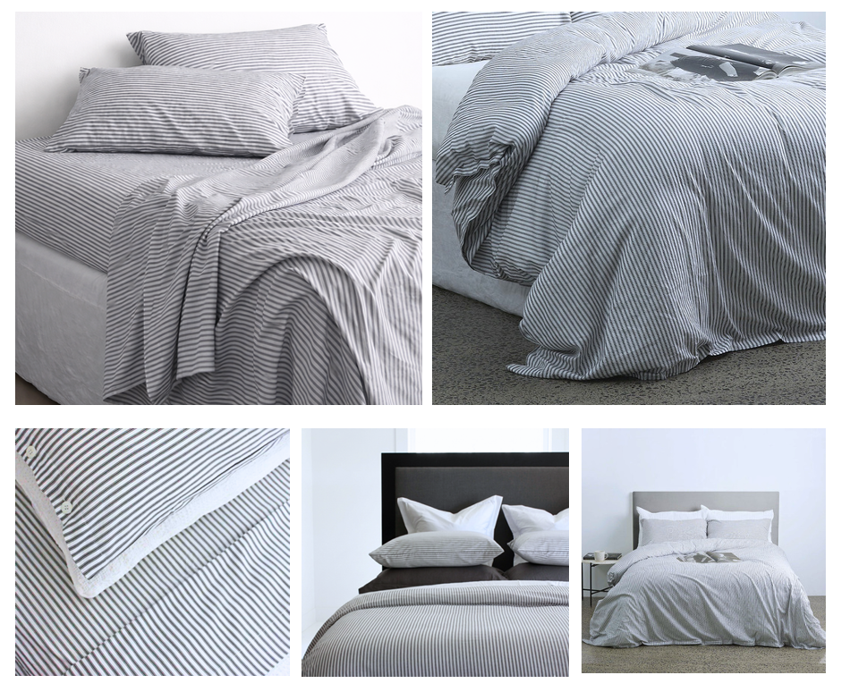 Seneca Classic Ticking Sheet Set – Black