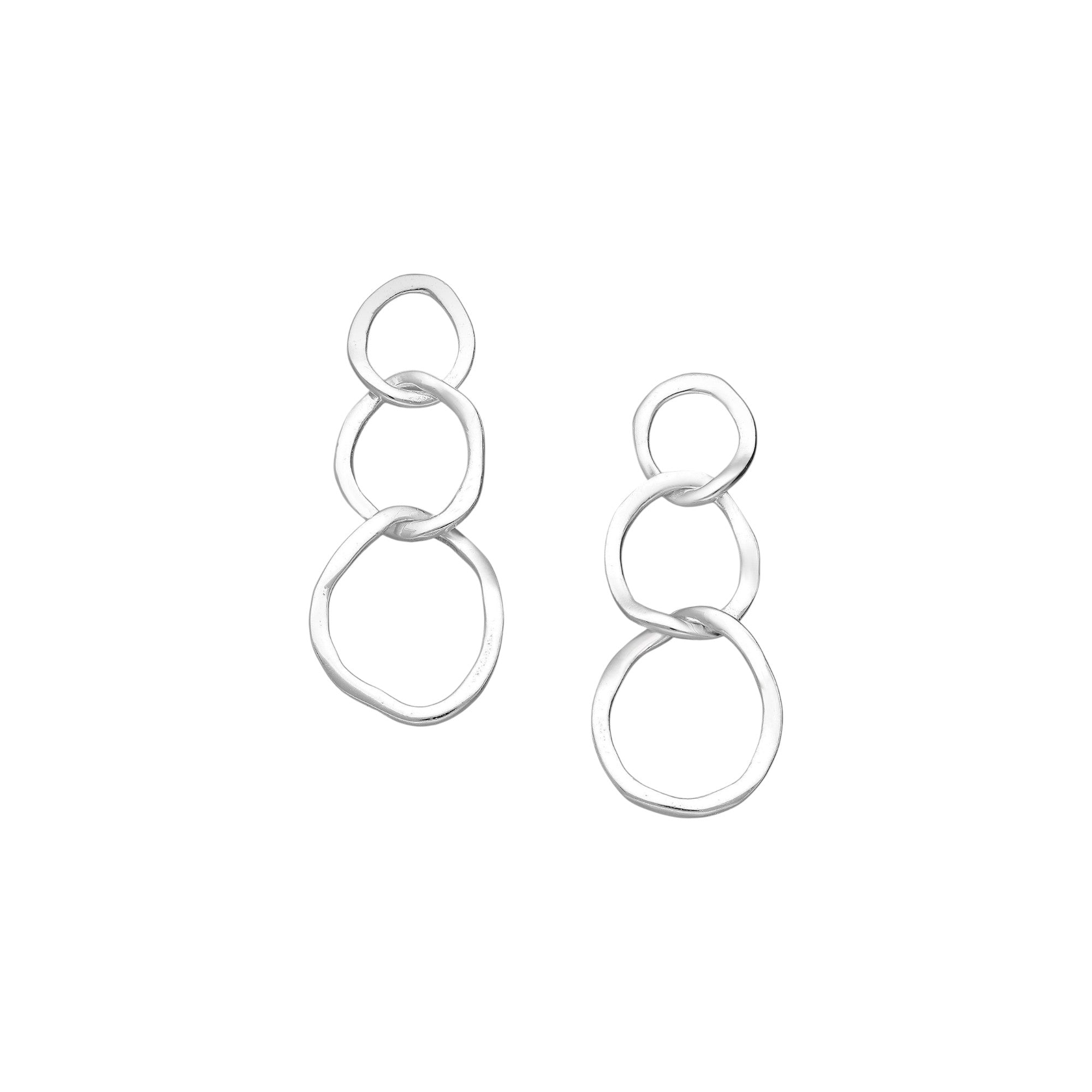 Beau SS014 Sterling Silver Triple Ring Earrings