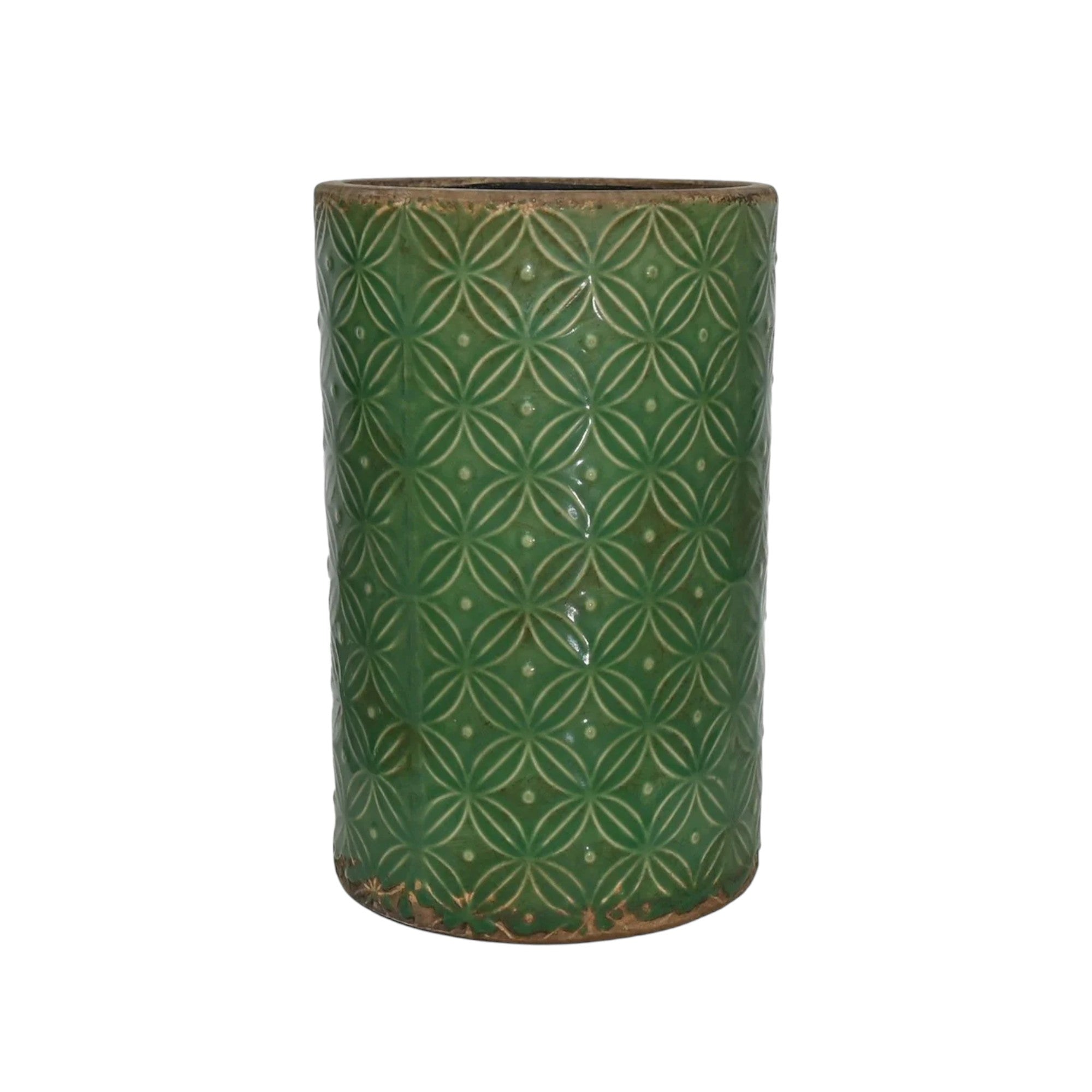 Artisan Florals Ceramic Starburst Fleur Vase - French Green