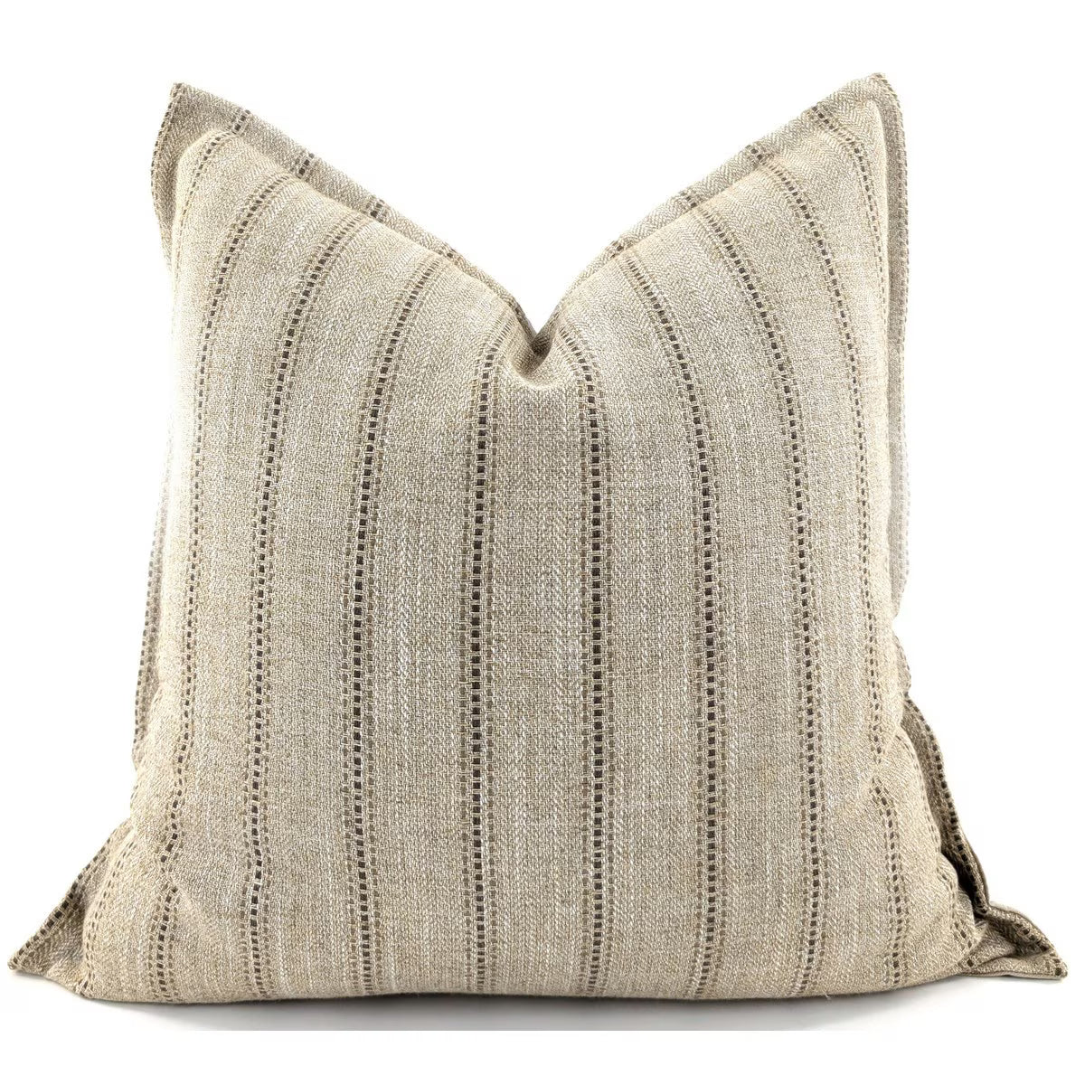 Cushion Cover -Natural / Chocolate Striped