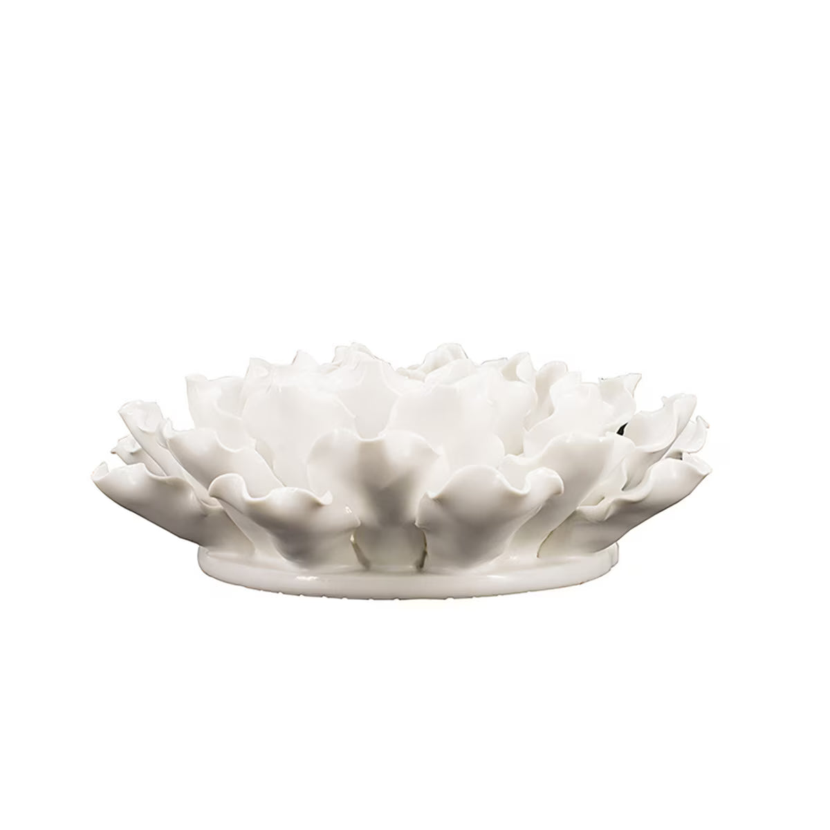 Handmade White Ceramic Flower Wall Hang 18.5cm