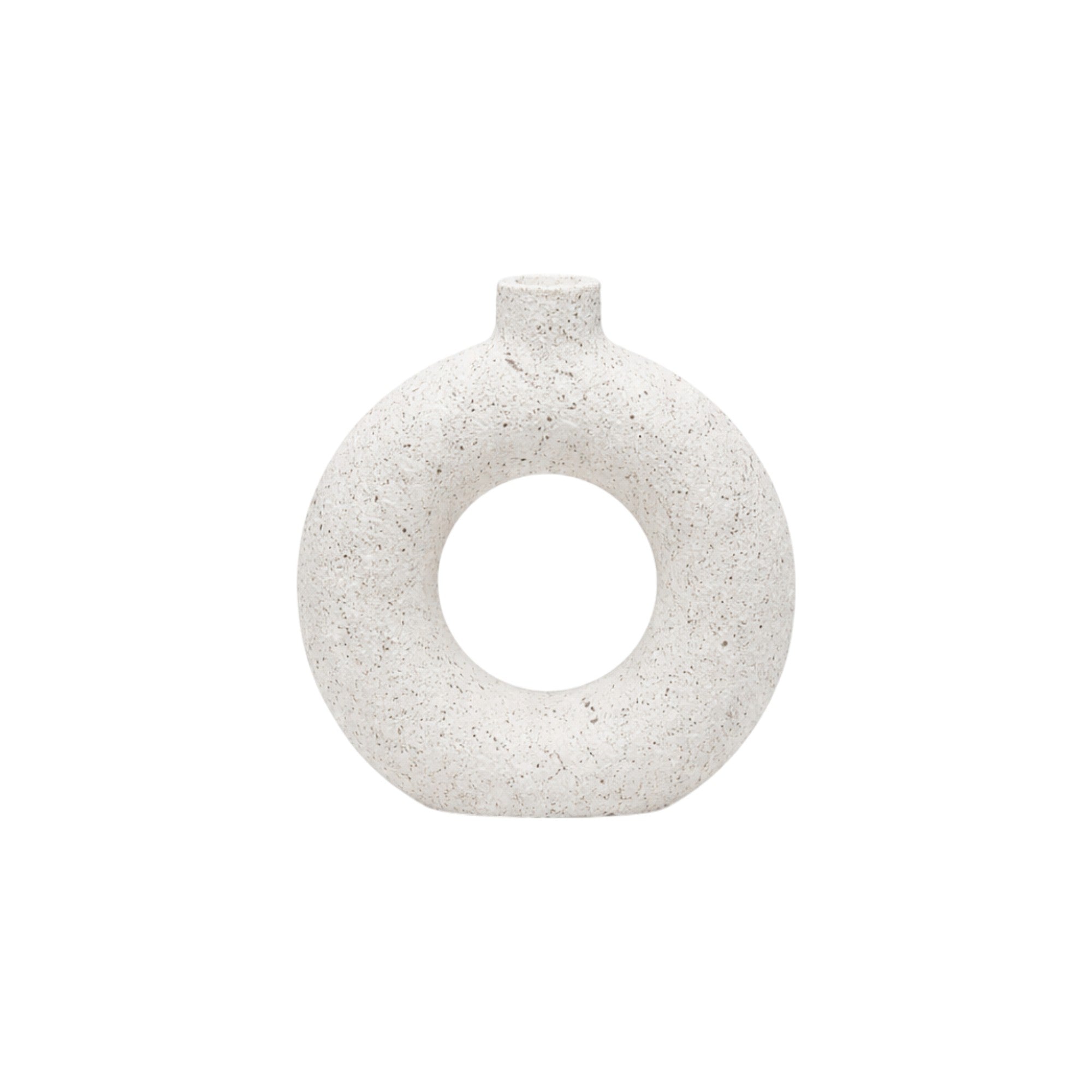 Frankly Cotton Textured Ceramic Ring Vase