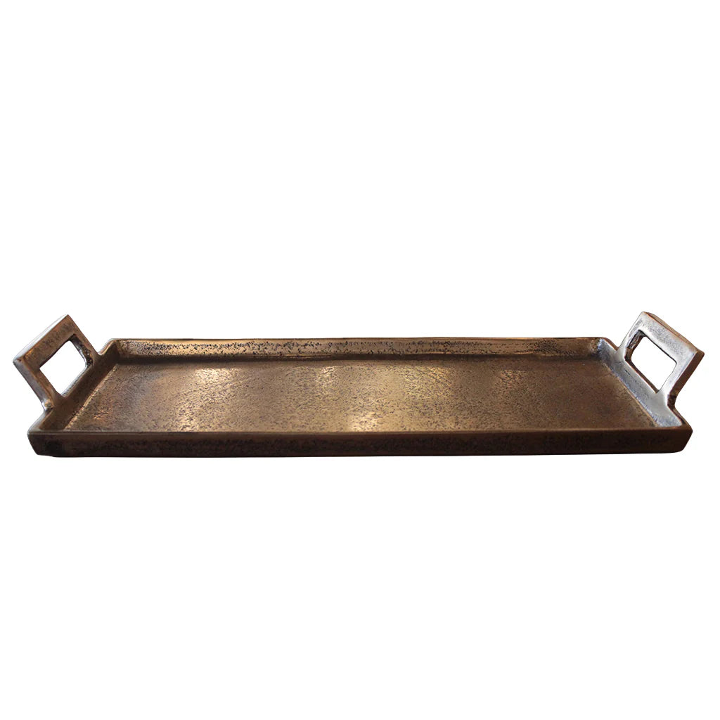 Thali Rectangular Platter Brass/Bronze - 44.5 x 20.8 x 5.2 cm