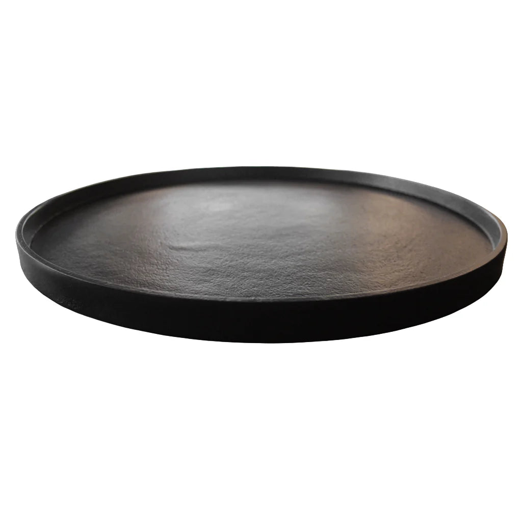 Thali Round Iron Cast Platter Black - 41 L x 2cm Height