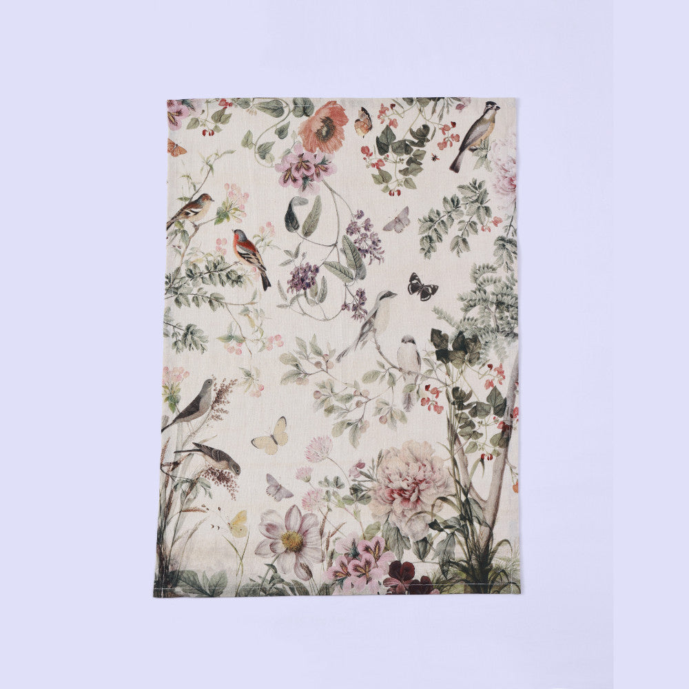 MM Linen Viola Printed 50% European Flax Linen & 50% Cotton Tea Towel 50x70cm