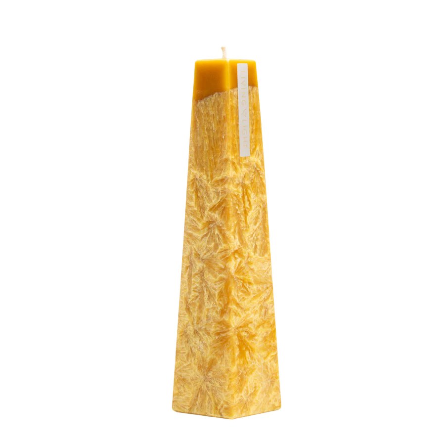 White Lily Icicle Candles - Yellow - NZ Made - Plant & Beeswax