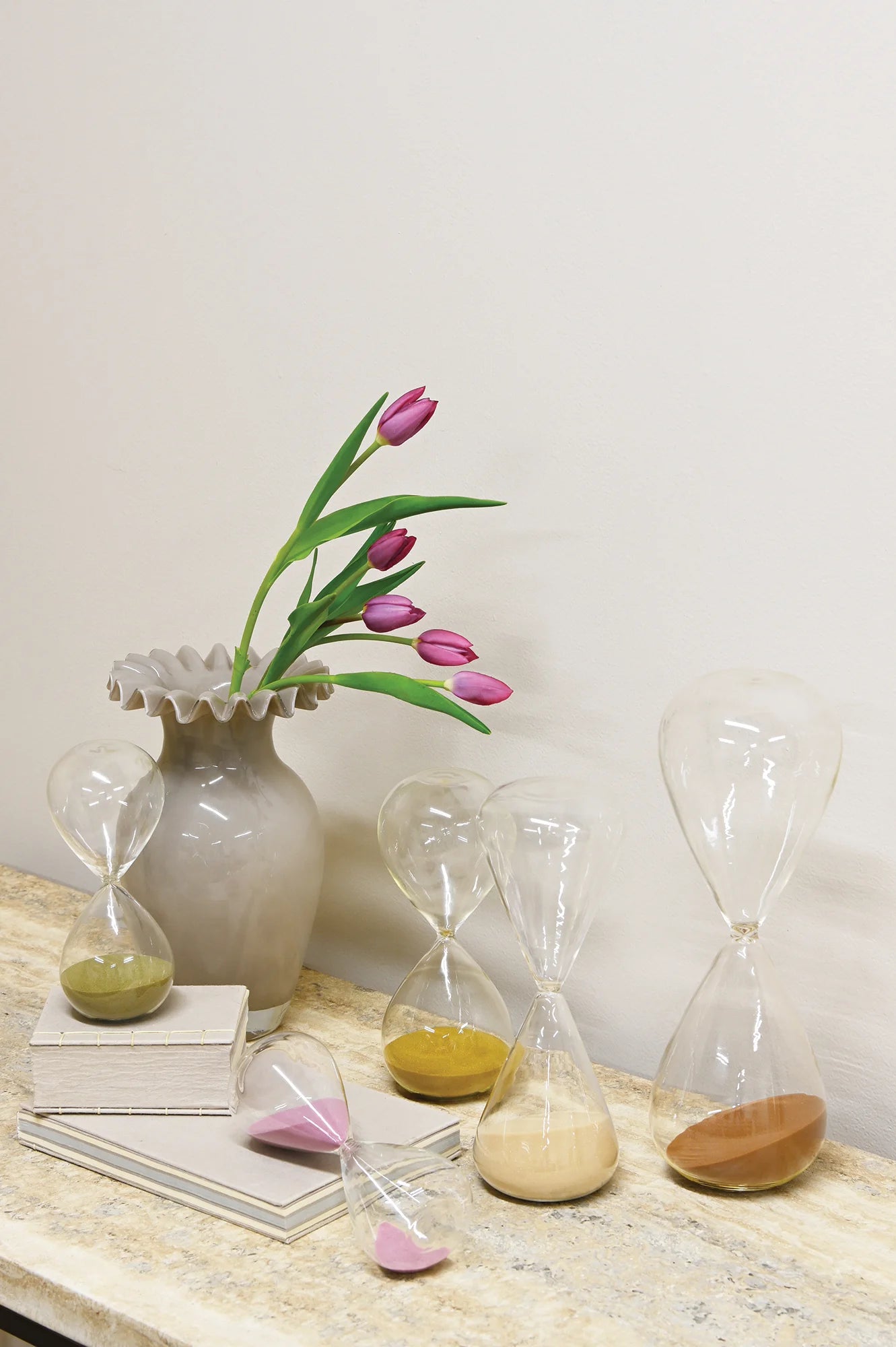 Frankly Cotton Sand timer 15 Minutes - Soft Olive Green 16.5cm Tall