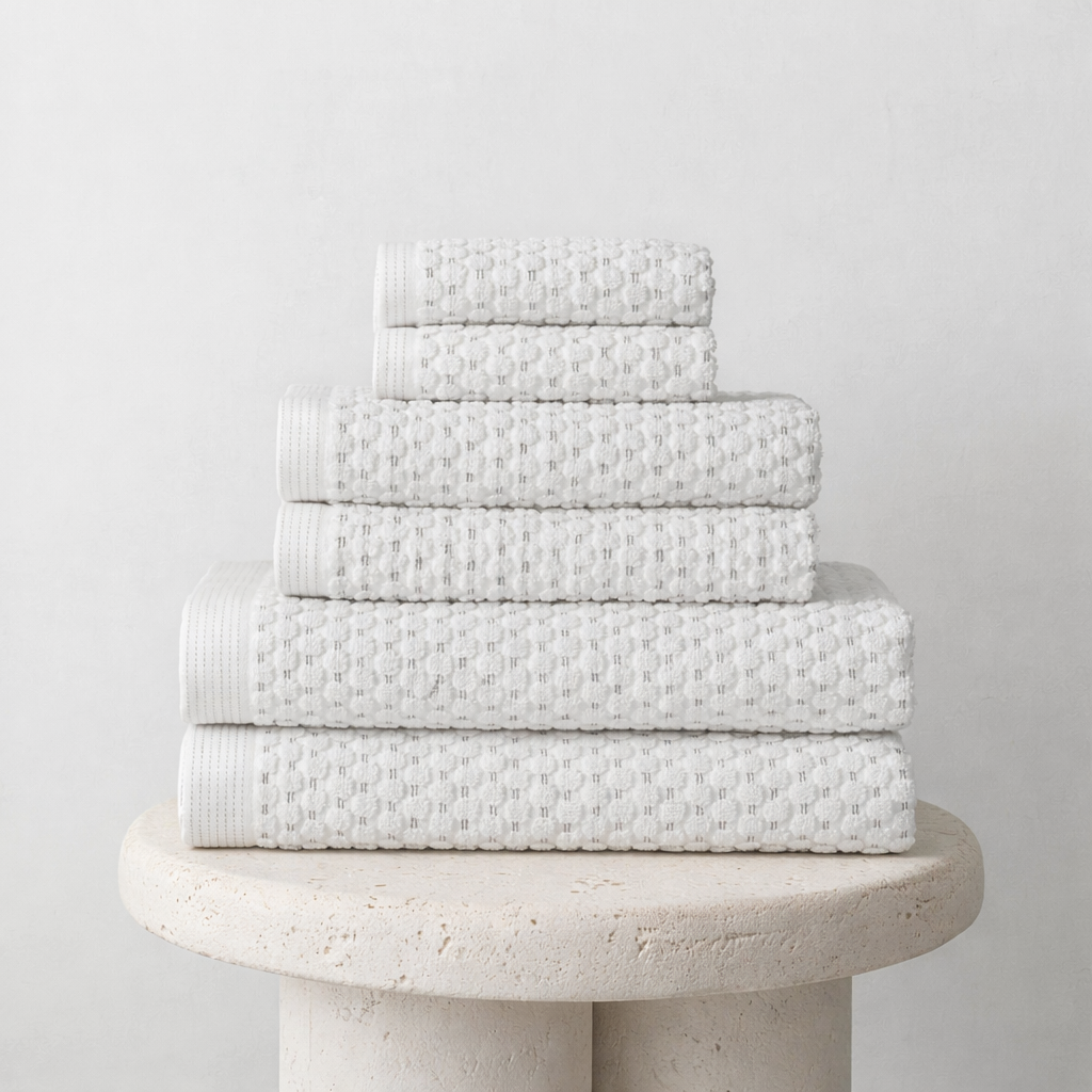 Baksana Henley Towel Bundle - Optic White