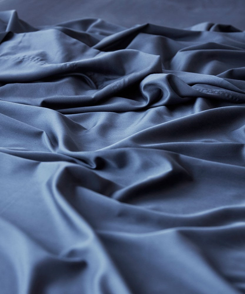 Bamboo Cotton Flat Sheet - Navy