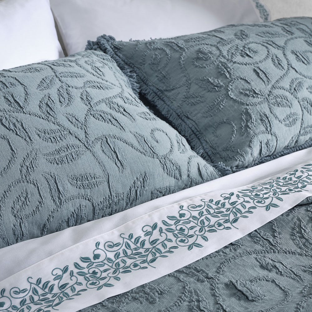 Portuguese Butirir Cotton Jacquard Blanket - Slate