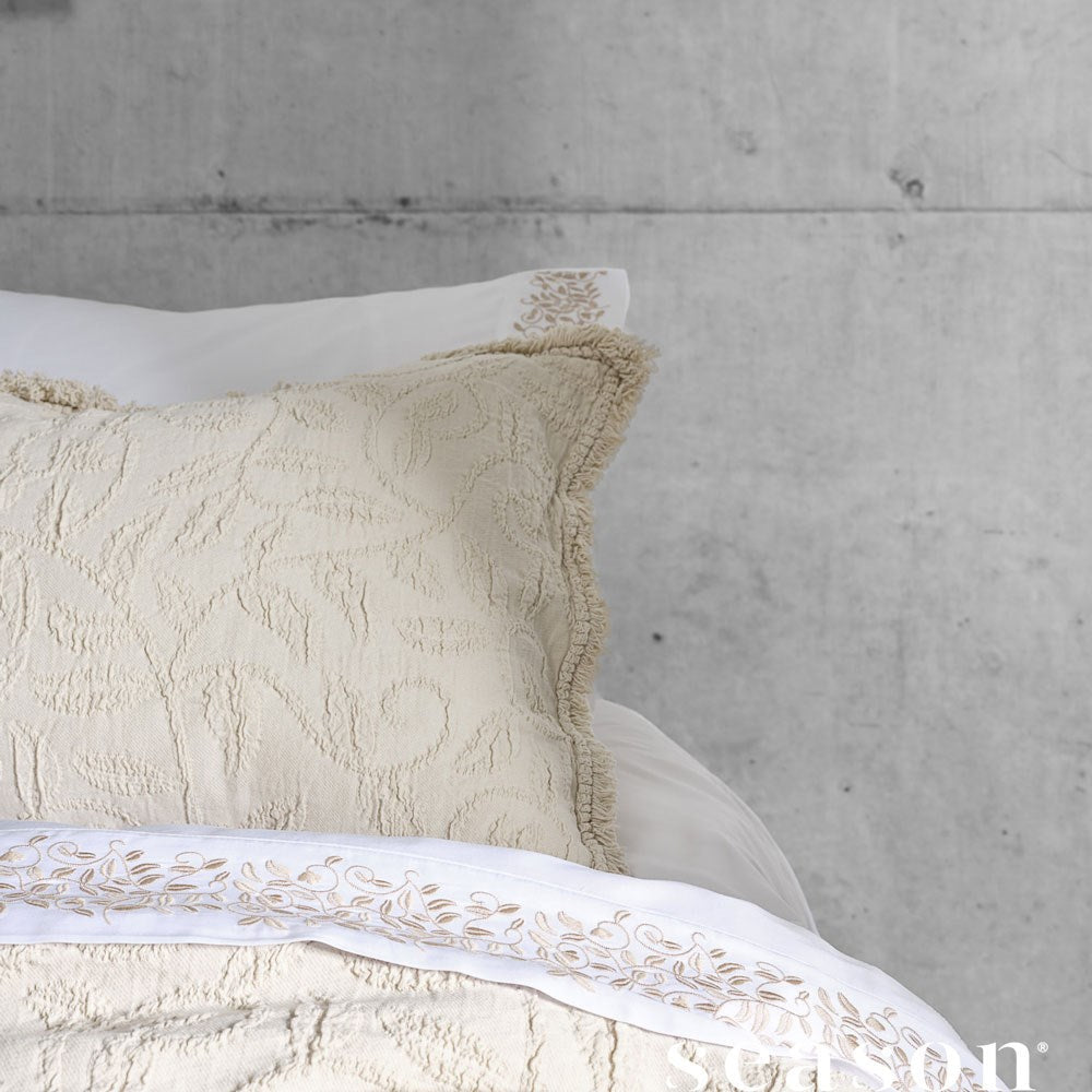 Portuguese Butirir Cotton Jacquard Blanket - Natural