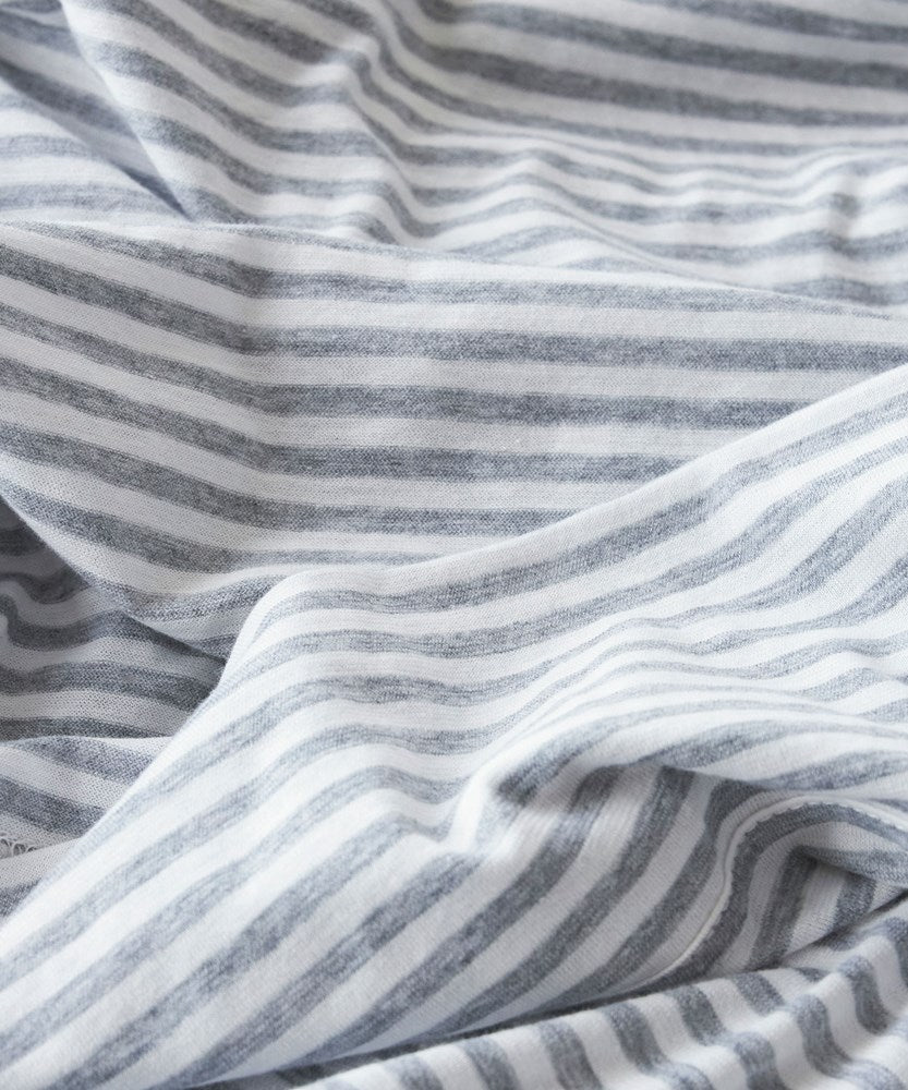 Cotton Jersey Flat Sheet - Grey Stripe
