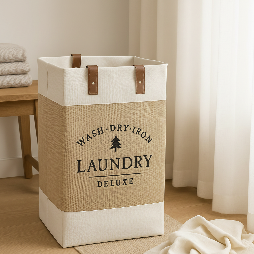 Frankly Cotton Laundry Deluxe Hamper with Handles