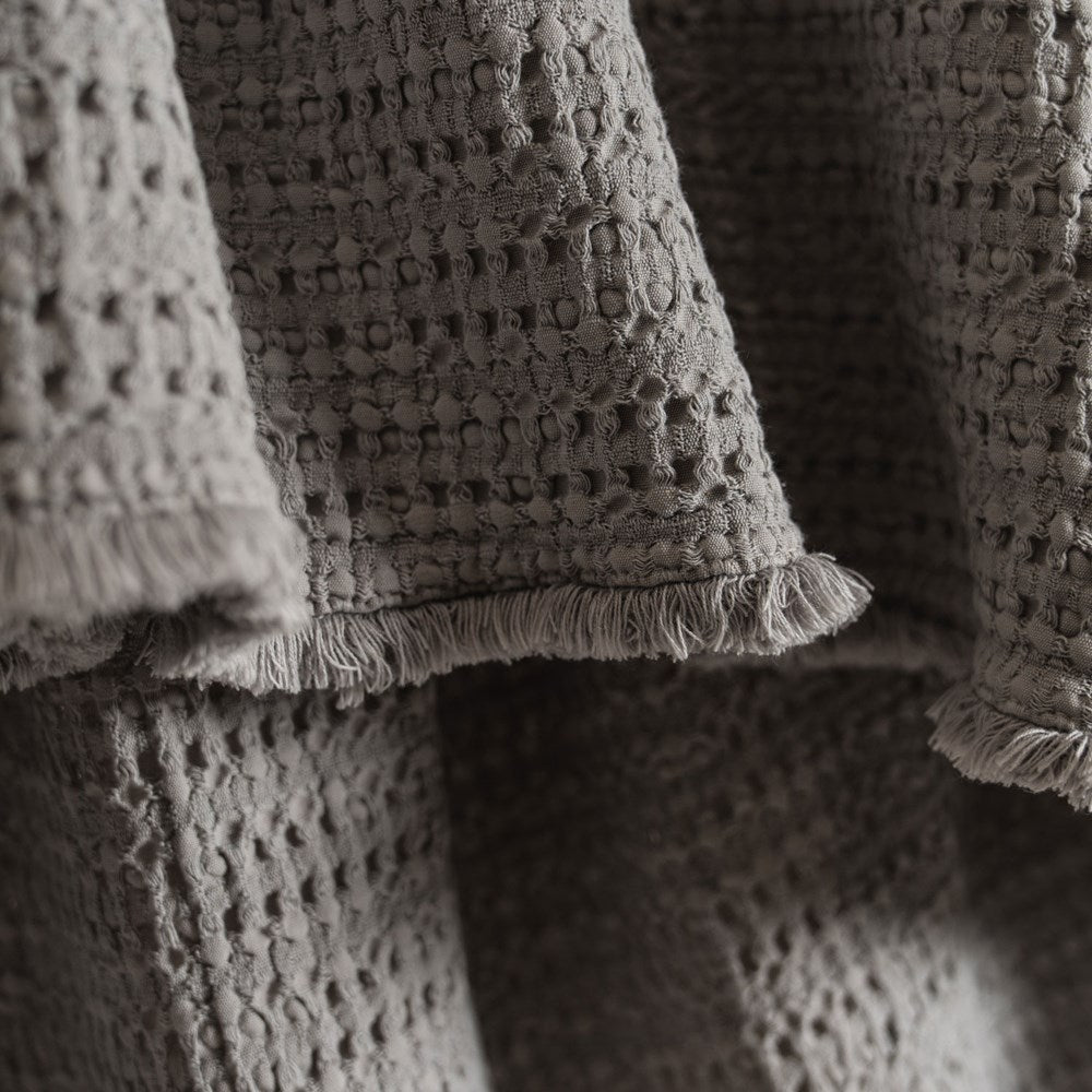 Portuguese Nasa Cotton Waffle Throw - Silver