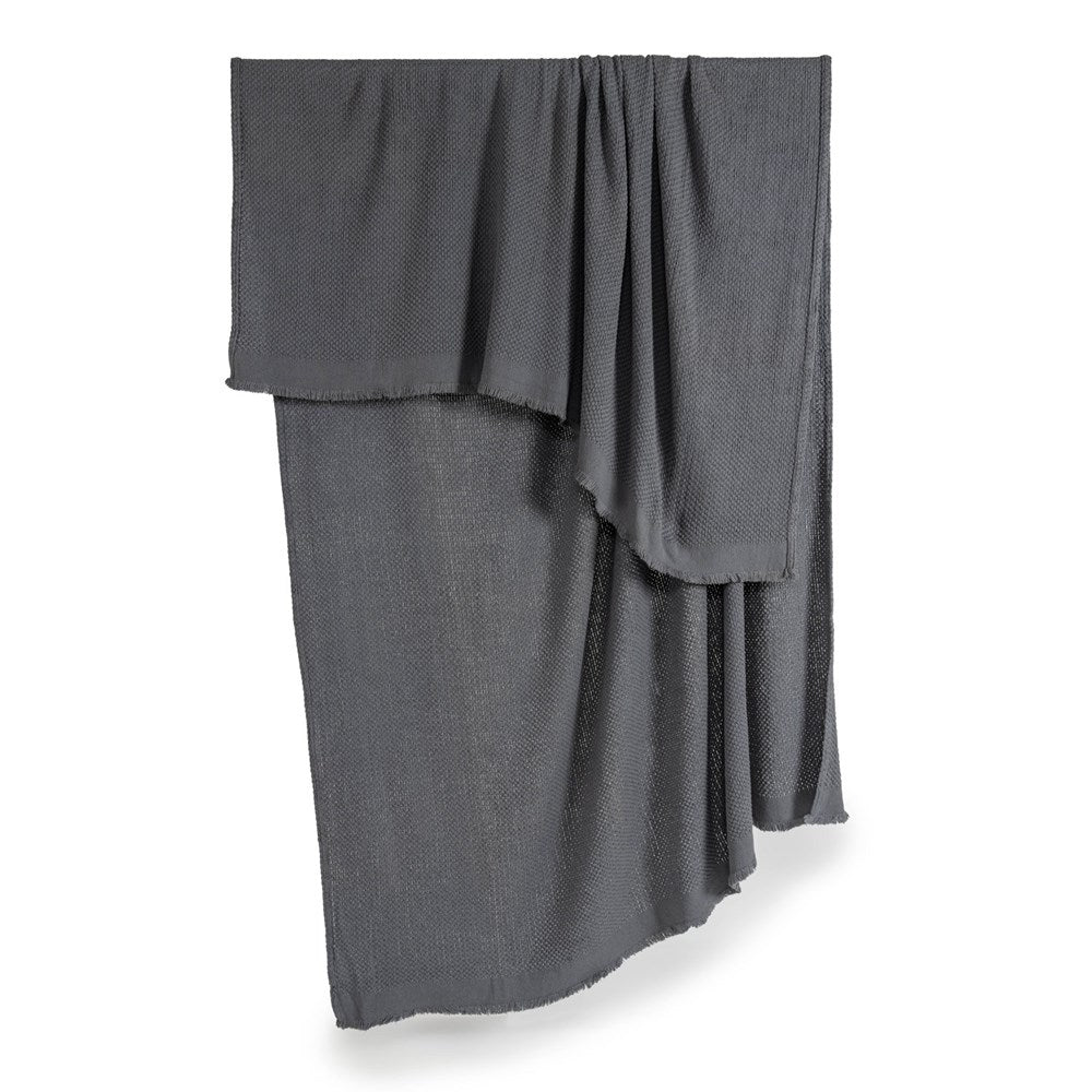 Portuguese Cute Cotton Throw - Charcoal