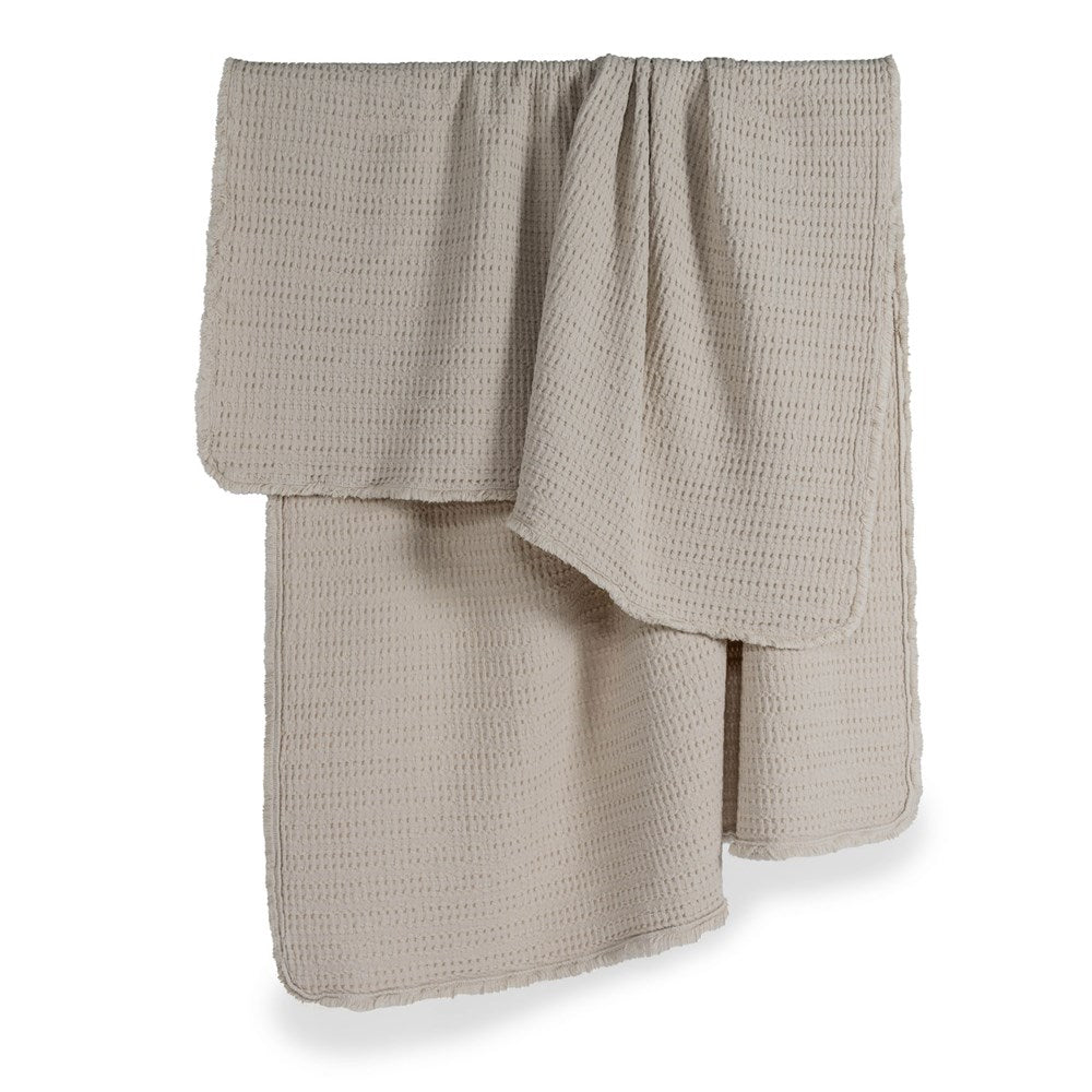 Portuguese Nasa Cotton Waffle Throw - Natural