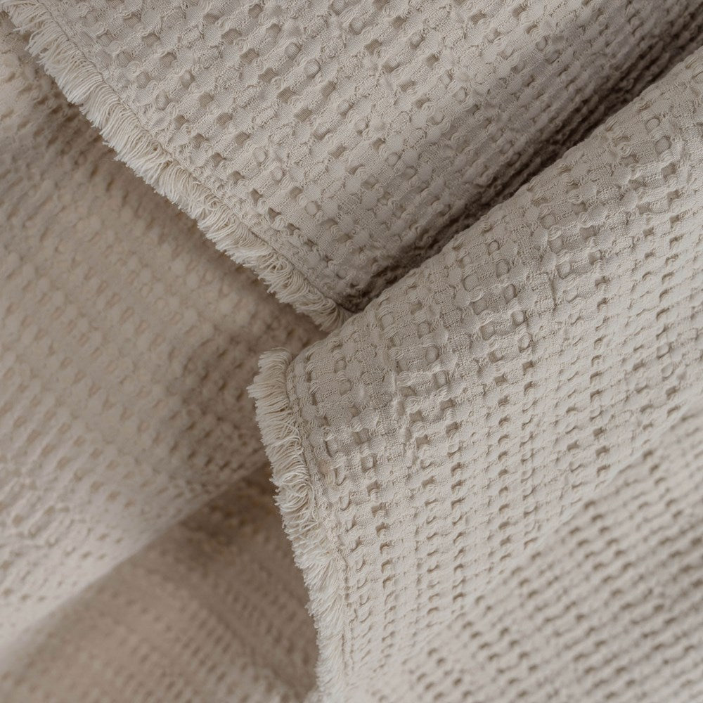 Portuguese Nasa Cotton Waffle Throw - Natural