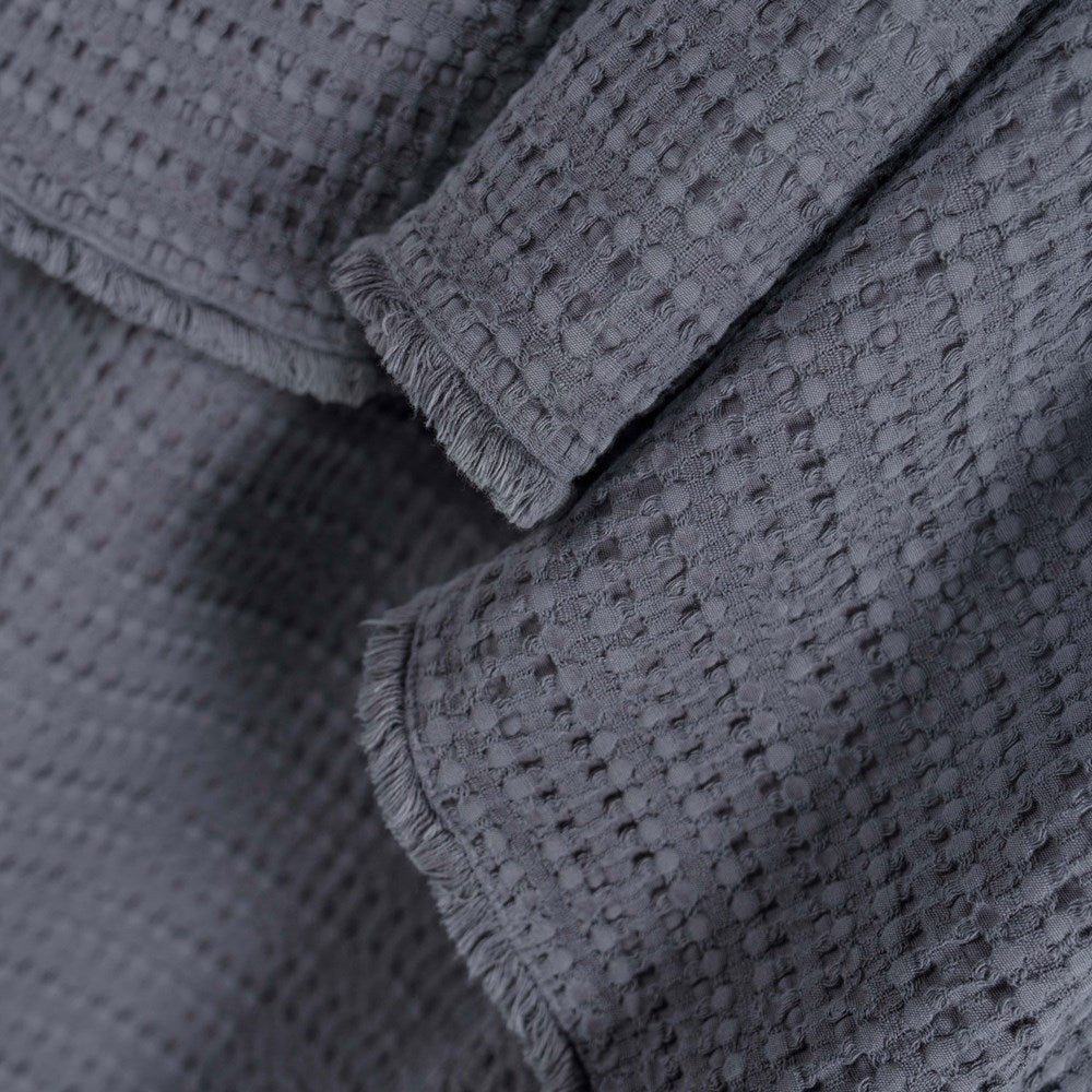Portuguese Nasa Cotton Waffle Throw - Charcoal