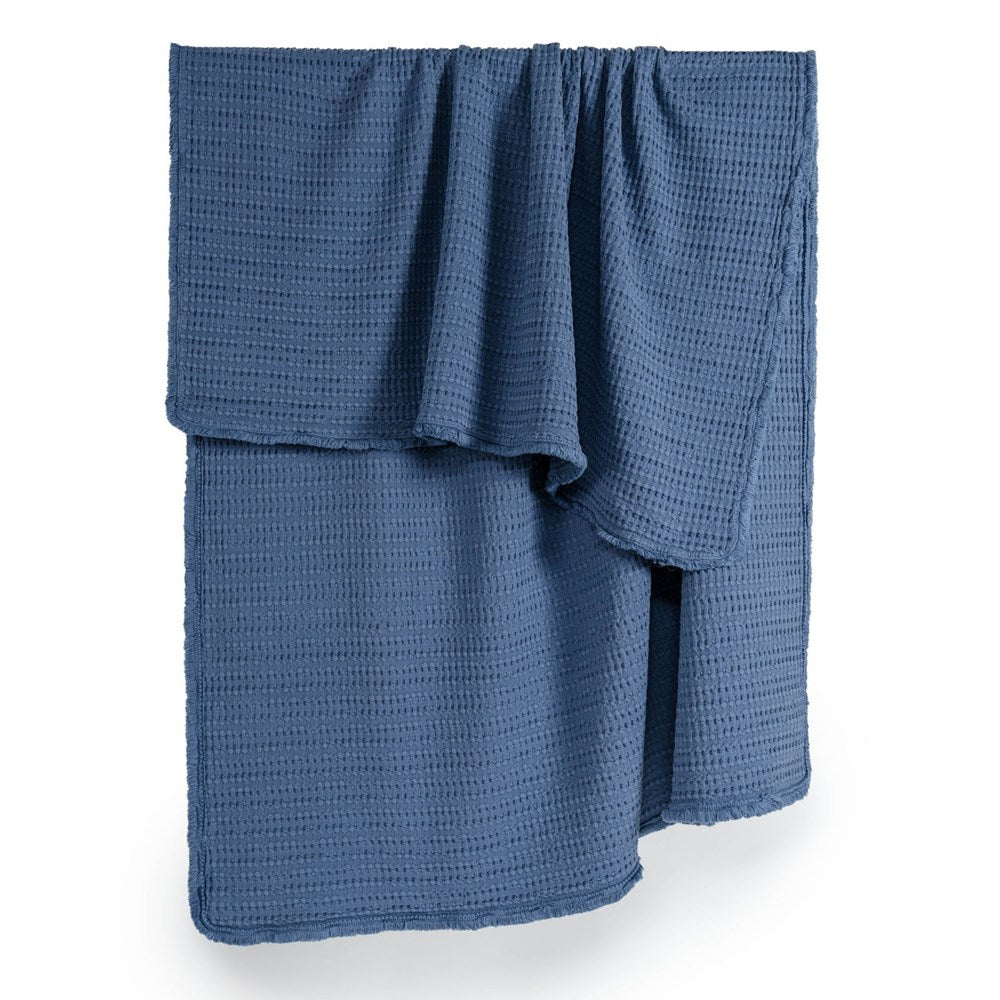 Portuguese Nasa Cotton Waffle Throw - Denim