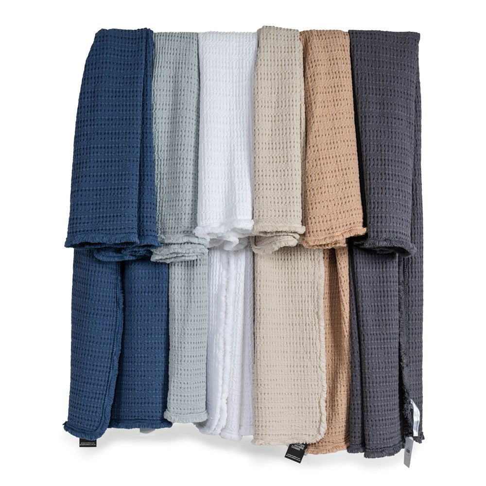Portuguese Nasa Cotton Waffle Throw - Charcoal