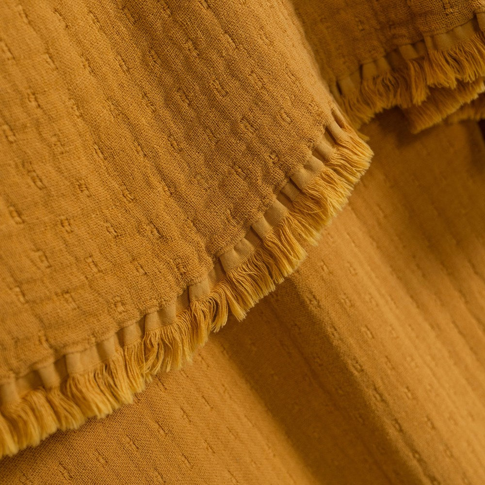 Portuguese Signo Cotton Gauze Throw - Honey
