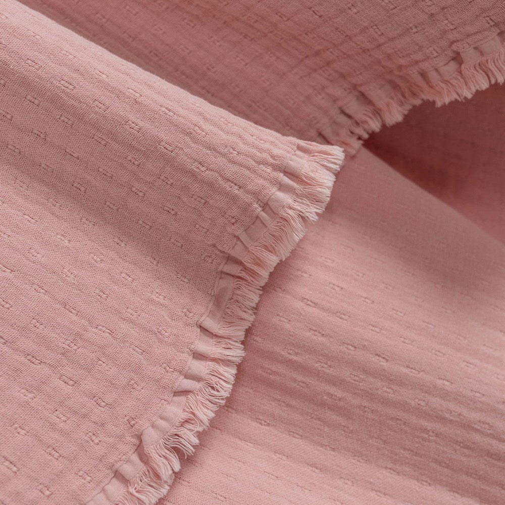 Portuguese Signo Cotton Gauze Throw - Rose