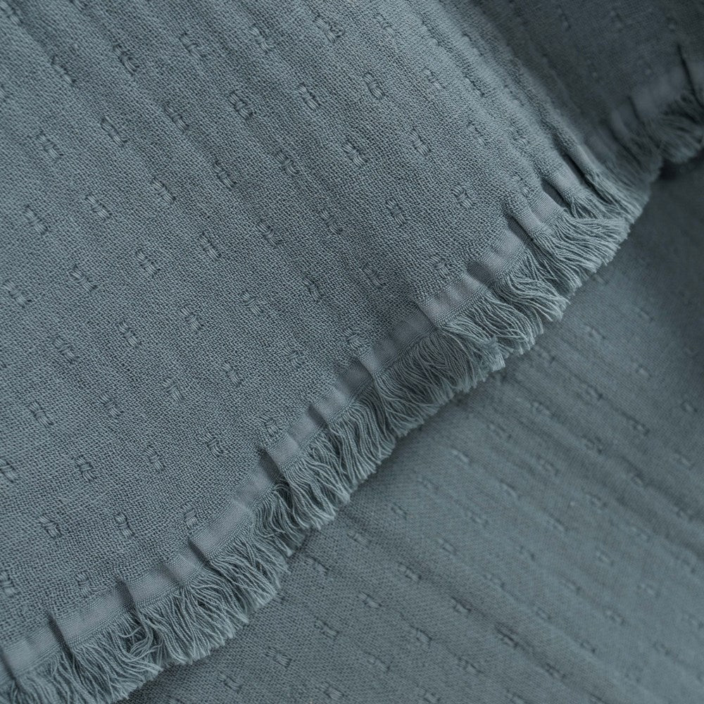 Portuguese Signo Cotton Gauze Throw - Slate