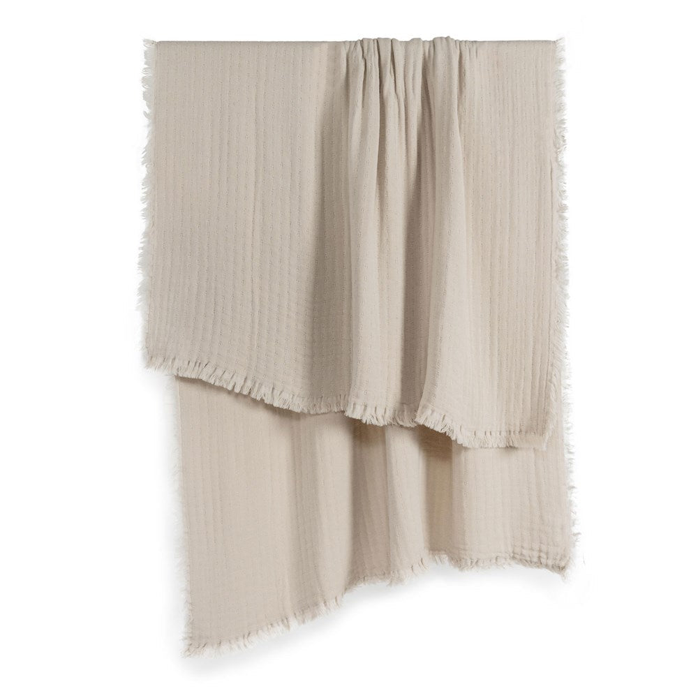 Portuguese Signo Cotton Gauze Throw - Natural