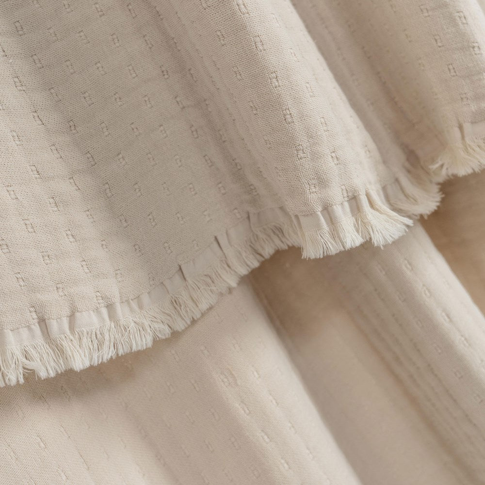 Portuguese Signo Cotton Gauze Throw - Natural