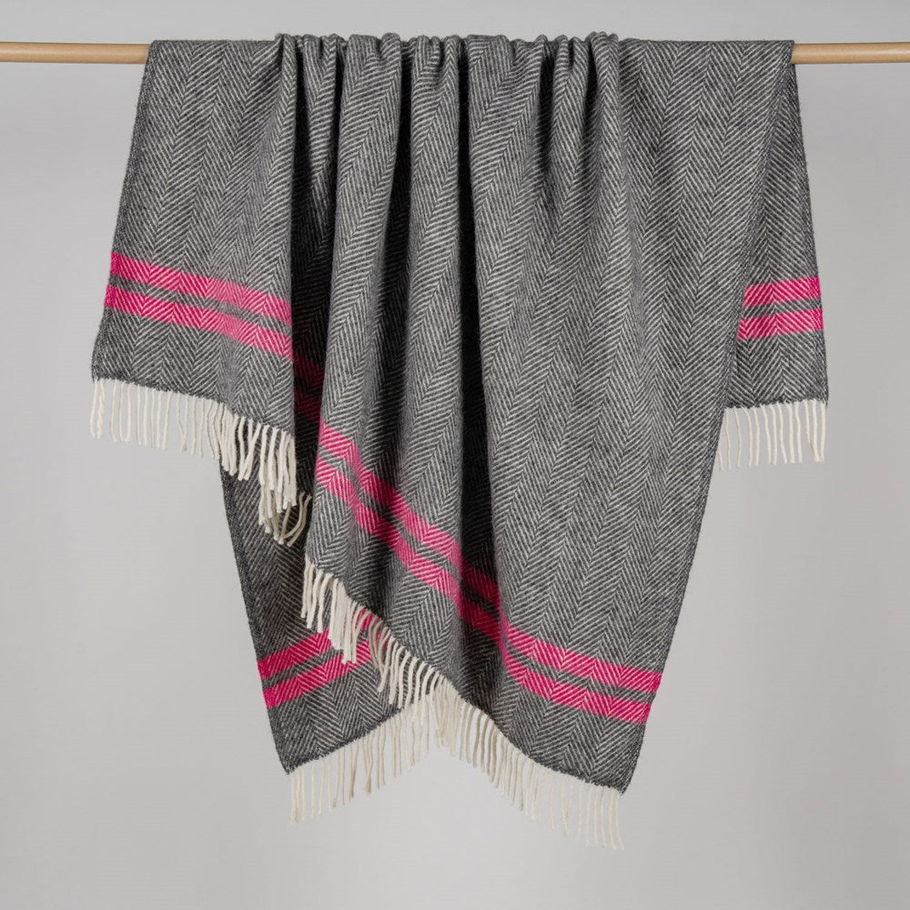 Fishbone NZ Wool Throw - Slate
