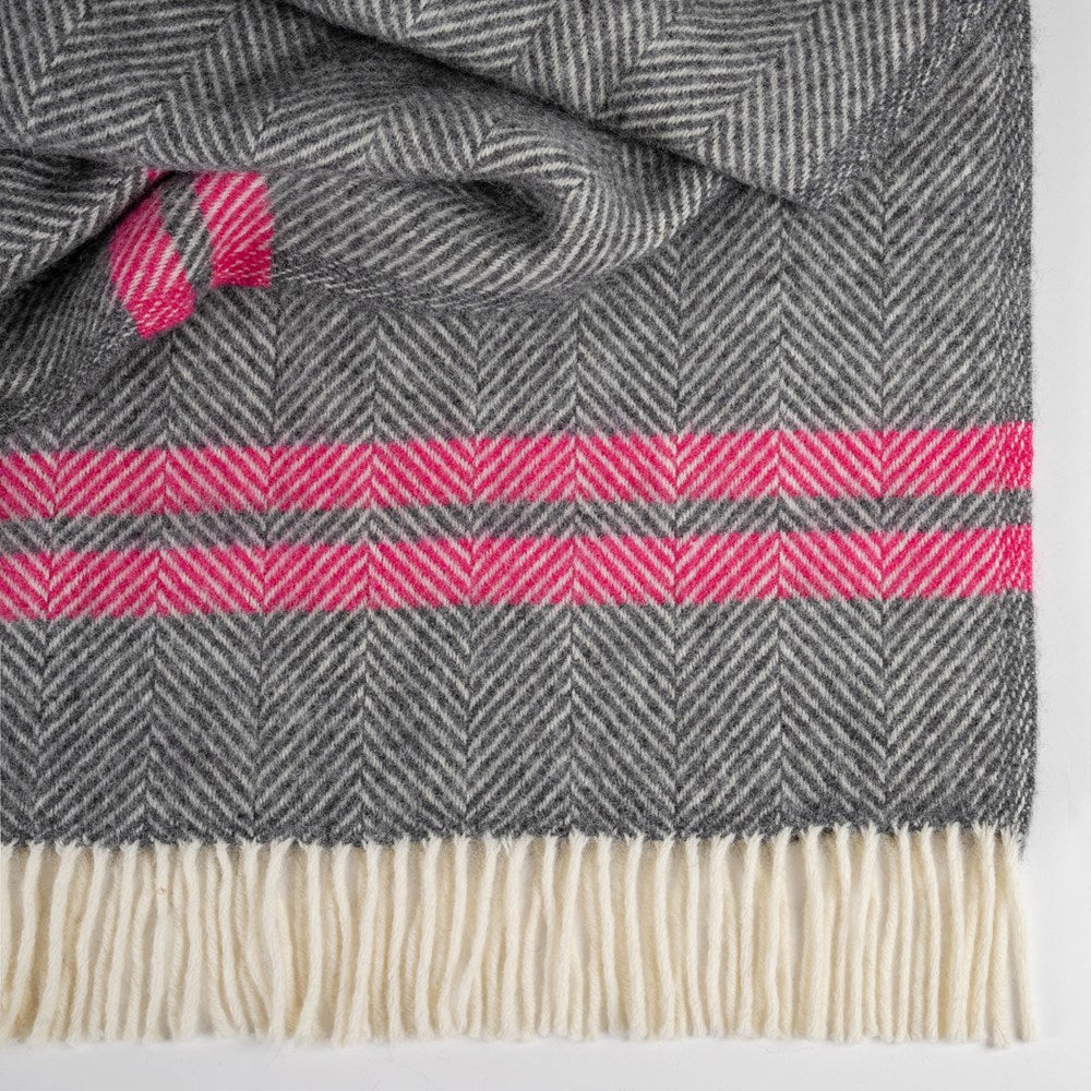 Fishbone NZ Wool Throw - Slate