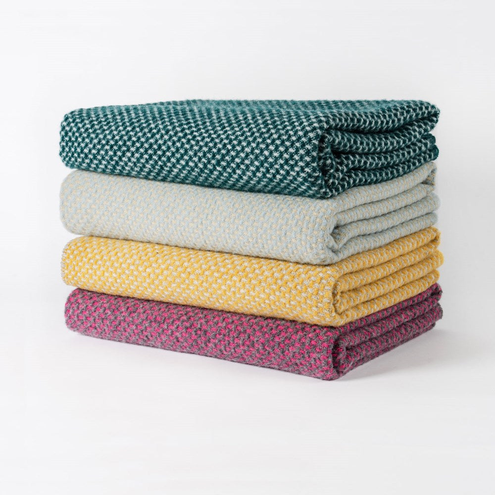 Twill NZ Wool Throw - Pink Charcoal