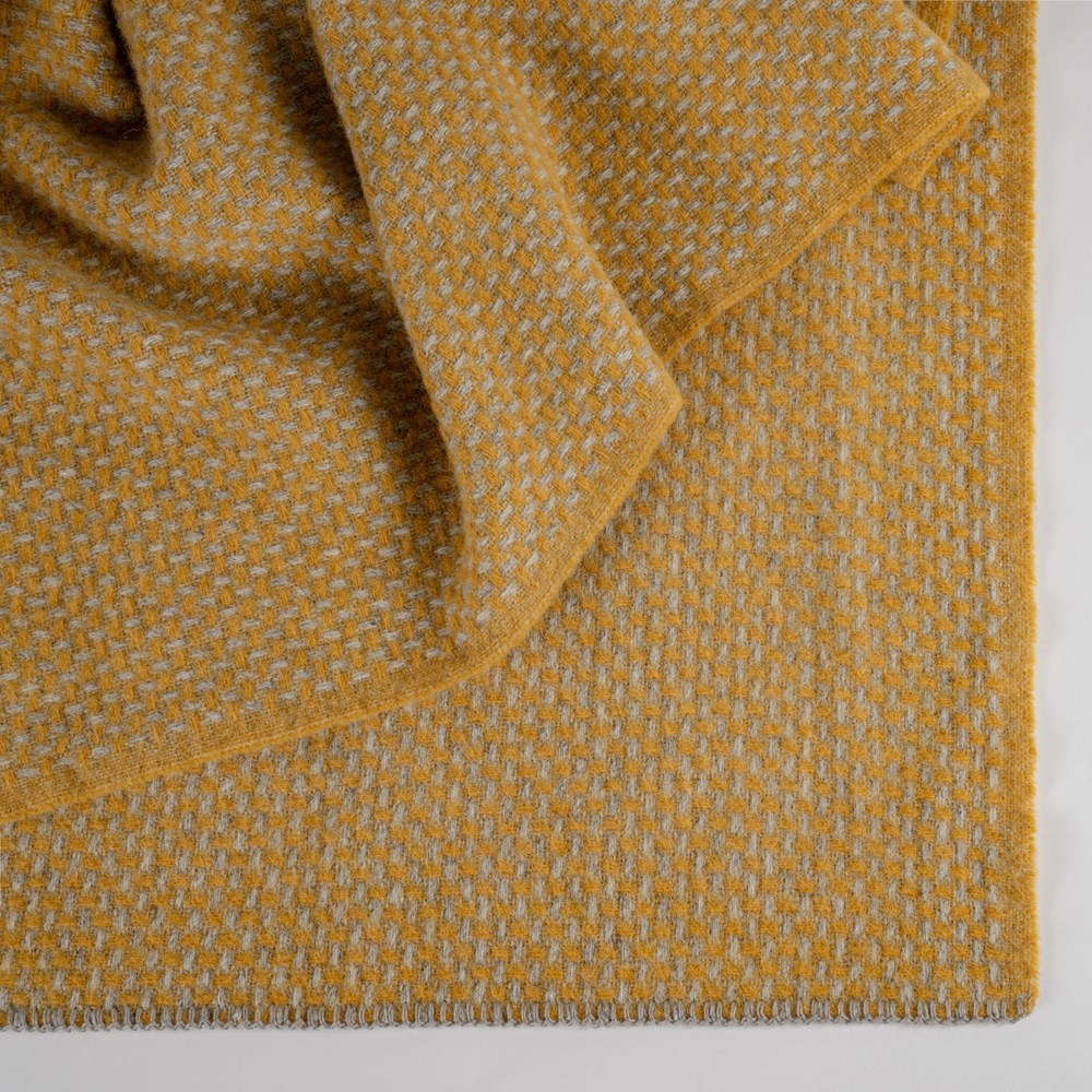 Twill NZ Wool Throw - Grey Mustard