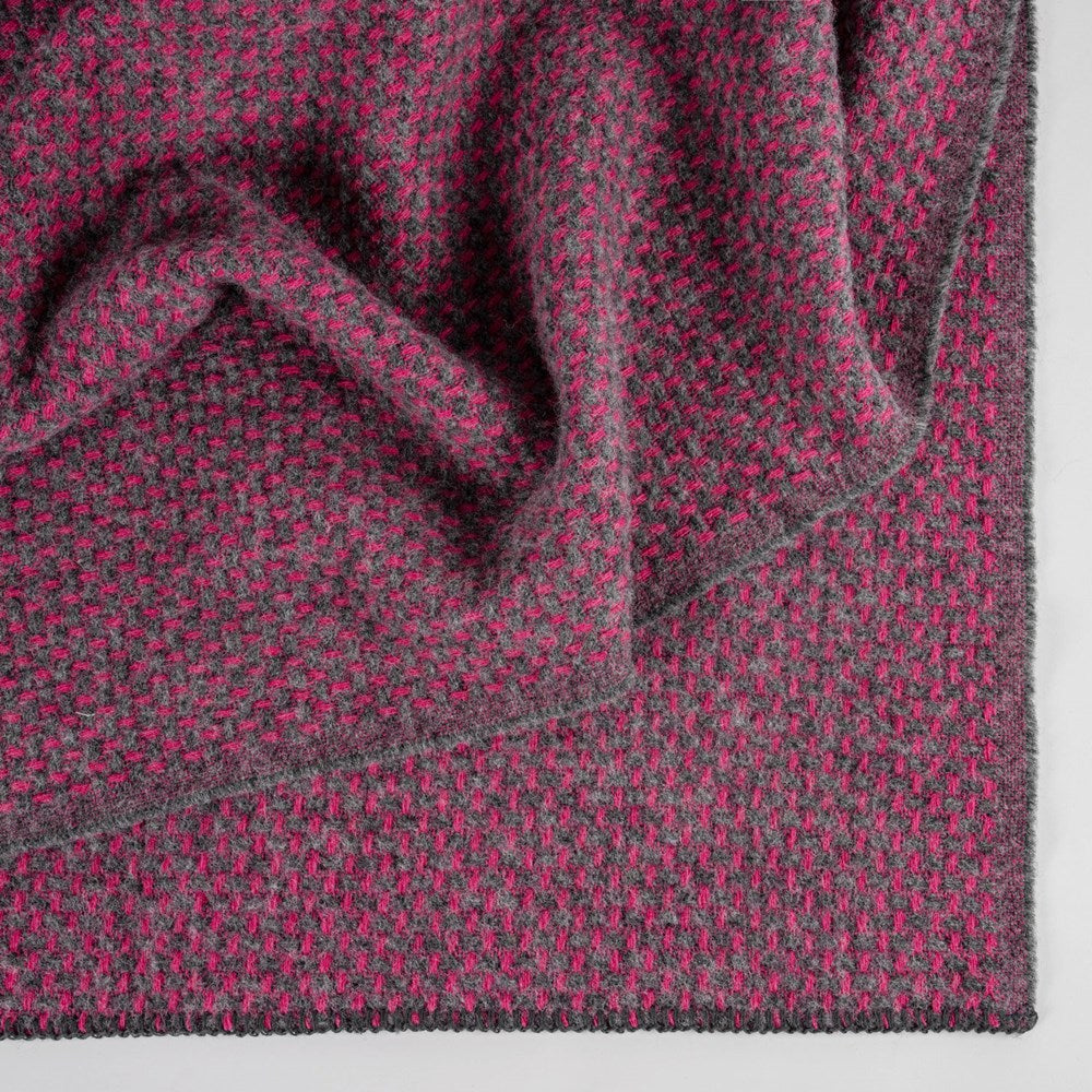 Twill NZ Wool Throw - Pink Charcoal