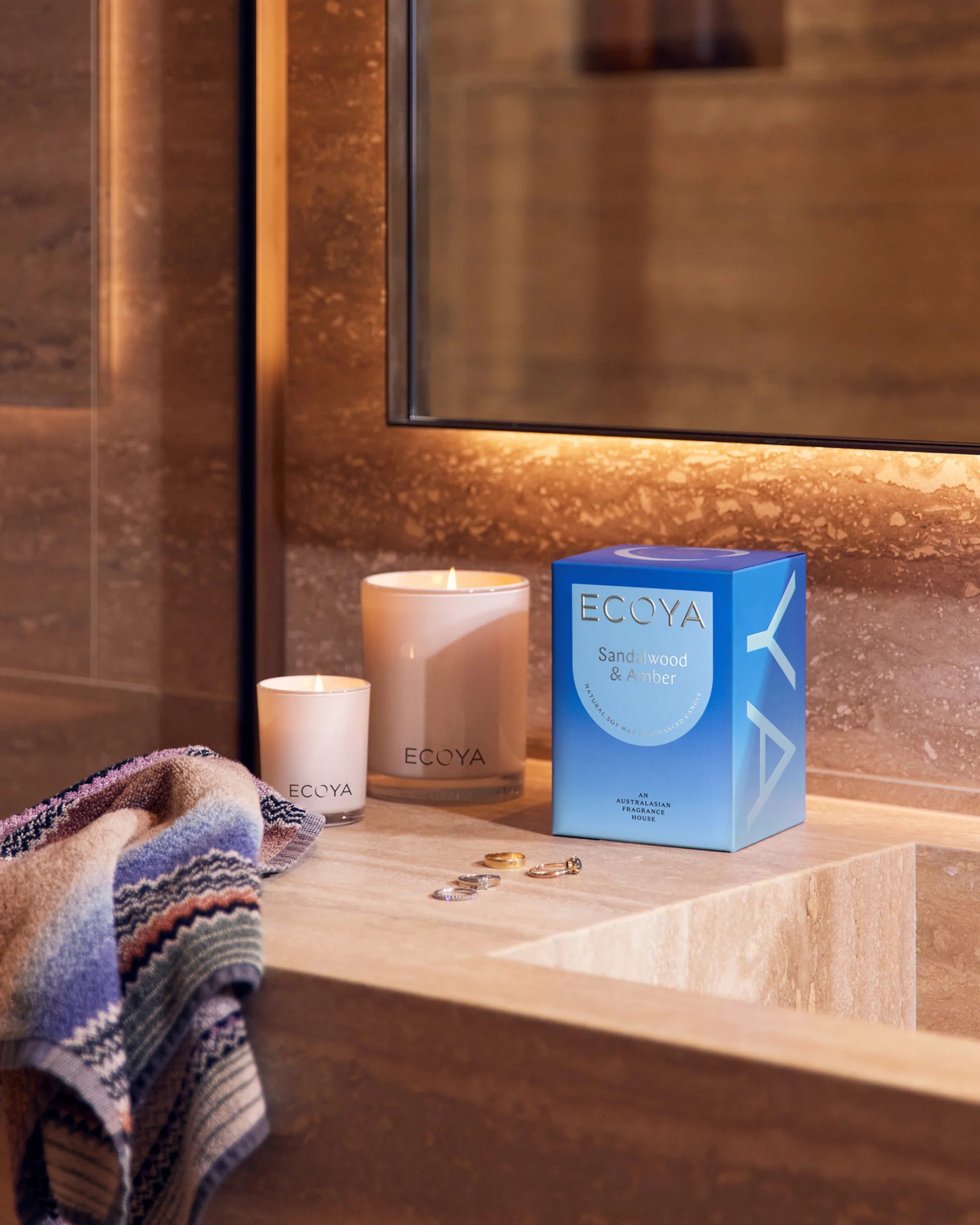 Ecoya Madison Jar Candle Sandalwood & Amber 400G