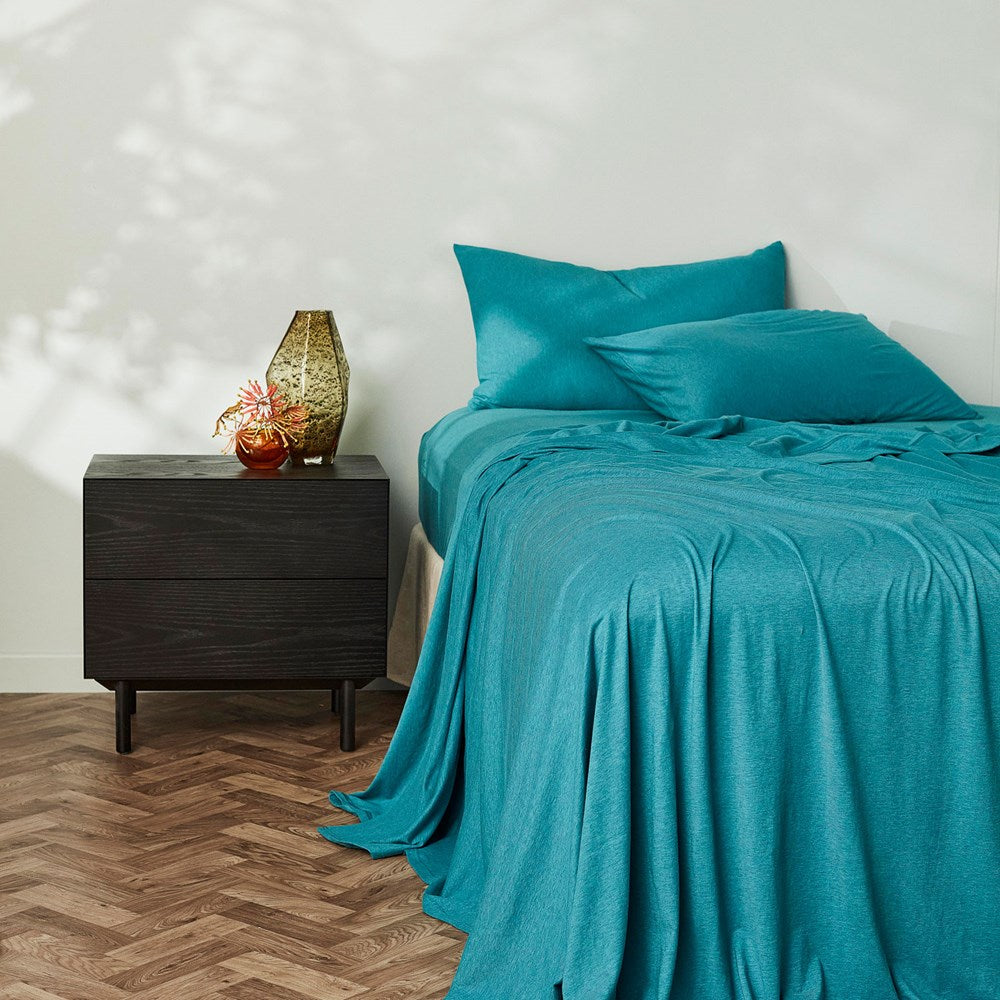 Cotton Jersey Flat Sheet - Teal