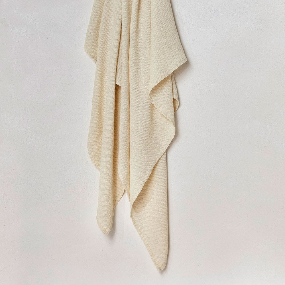 Stone Wash Linen Waffle Bath Sheet - Oatmeal