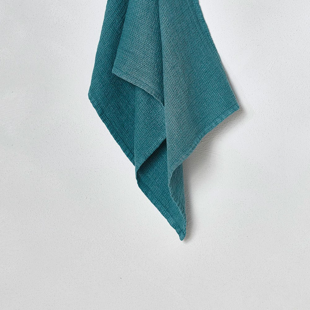 Stone Wash Linen Waffle Face Cloth -Mineral
