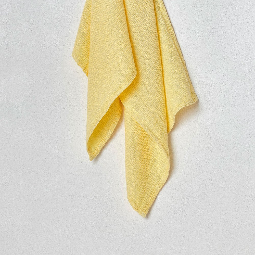 Stone Wash Linen Waffle Hand Towel - Banana