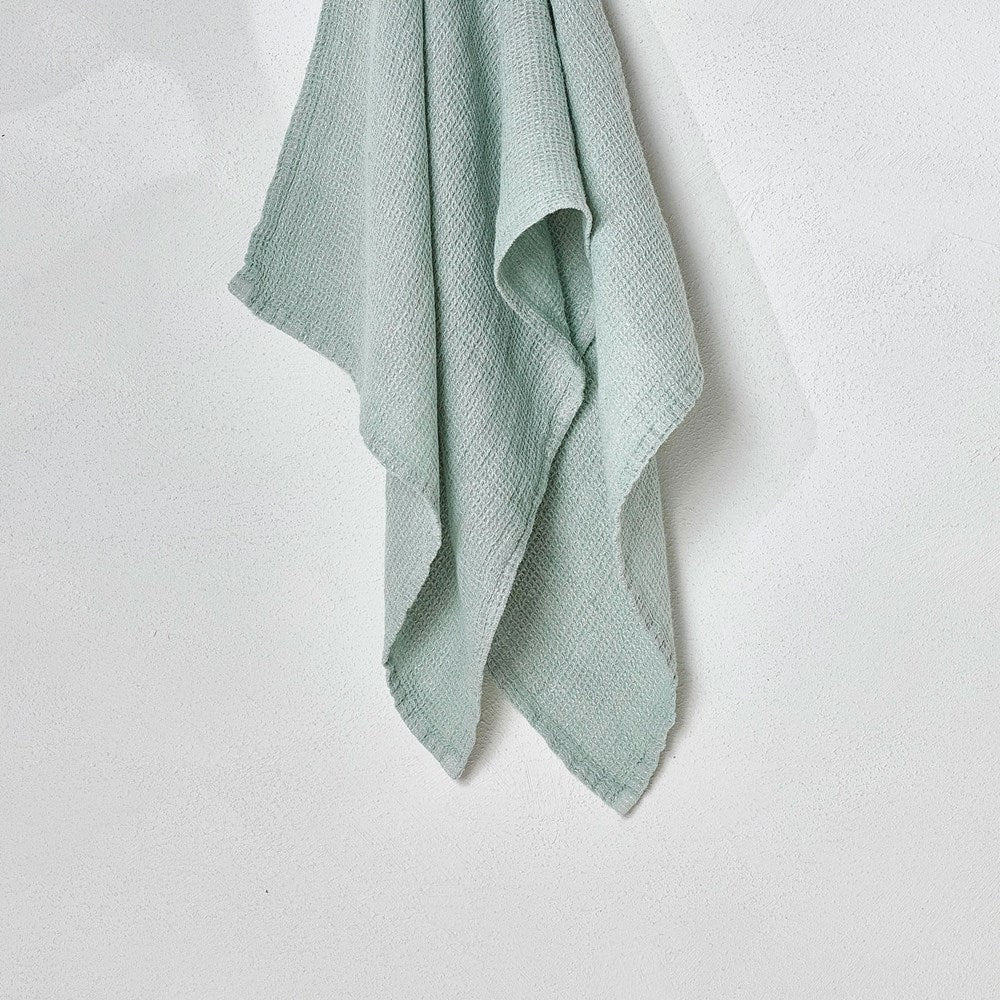 Stone Wash Linen Waffle Face Cloth -Sage