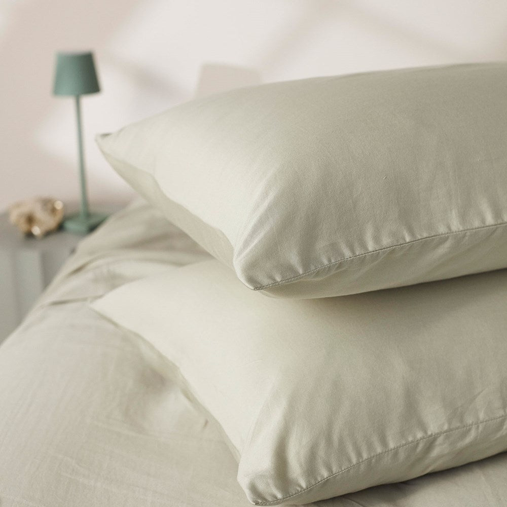 Soft Washed Cotton Pillowcase - Sage