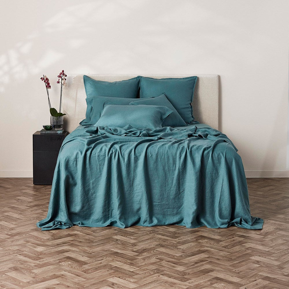 Pure Linen Fitted Sheet - Mineral