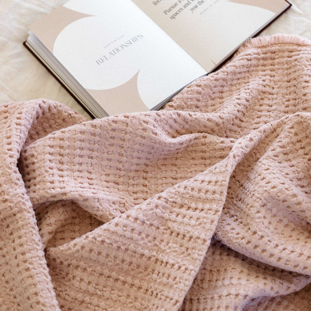 Portuguese Nasa Cotton Waffle Throw - Cameo