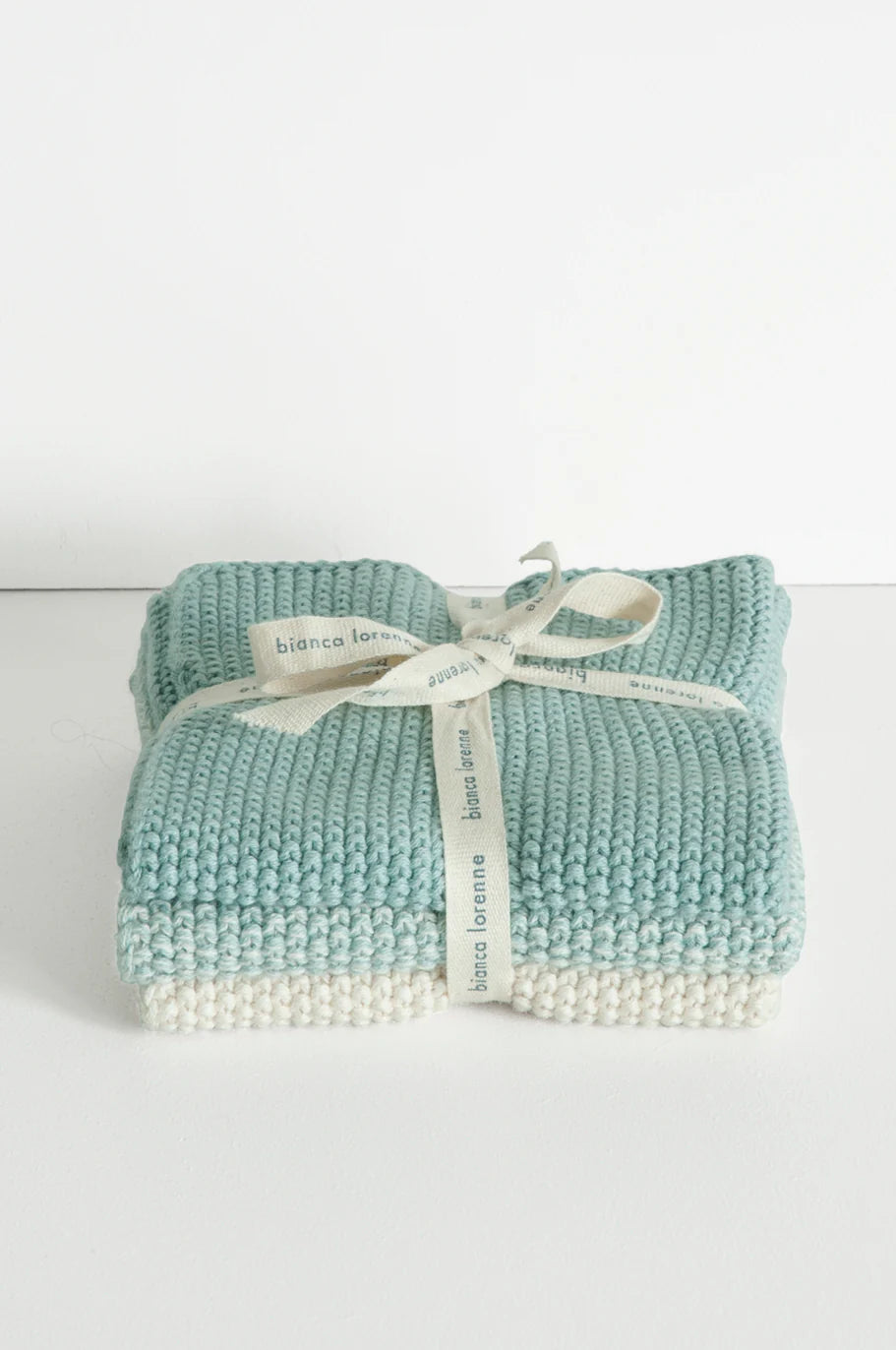 Bianca Lorenne Lavette Duck Egg Washcloths - Set of Three