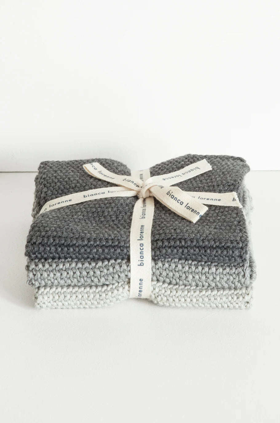 Bianca Lorenne Lavette Grey Washcloths - Set of Three
